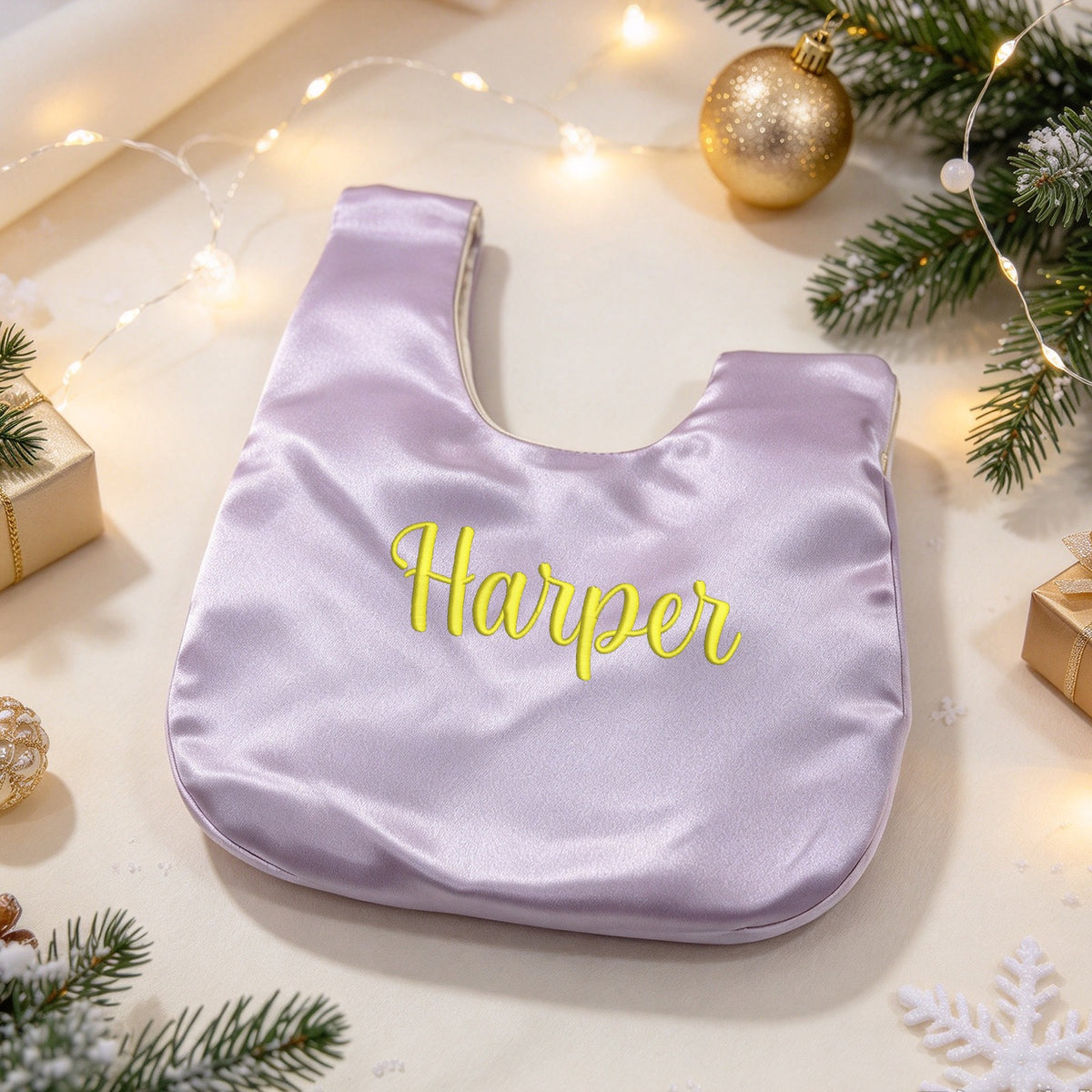Custom Name Satin Wrist Bag