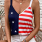 Independence Day Stars and Stripes Printed Casual Tank Top