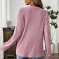 Texture Drop Shoulder Henley Knit Top