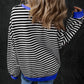 Oversized Contrast Trim Pullover Sweatshirt