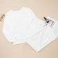 Textured Raw Seam Plus Size Pullover Top and Drawstring Pants Set