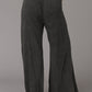 Retro Washed Drawstring Wide Leg Pants