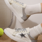 Star Patchwork Sequined Lace-up Sneakers