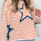 Starry Patch Drop Shoulder Raw Edge Casual Knit Top
