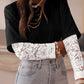Lace Long Sleeve Insert Drop Shoulder Tee