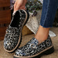 Retro Leopard PU Leather Loafer Shoes