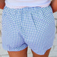 Gingham Printed High Waist Shorts