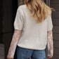 Lace Sleeve Patchwork Faux Two-piece Fuzzy Sweater
