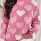 Pearl Heart Print Sweater