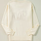 Apricot Boo Knitted Pattern Ribbed Edge Drop Shoulder Sweater