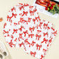 Christmas Bow Print Long 2pcs Pajama Set