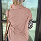 Leopard Patched Twisted Ribbed Western Casual Shacket