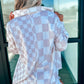Checkerboard Flap Pocket Button Front Shacket