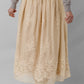Embroidered Mesh Overlay Flowy Long Skirt