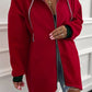 Cuffed Drop Shoulder Zip up Tunic Hoodie