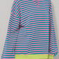 Oversized Contrast Trim Pullover Sweatshirt