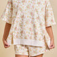 Floral Print Short Sleeve Elastic Waist Pocket Two Piece Set