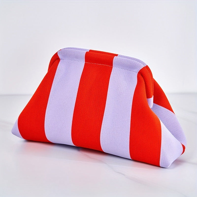 Summer Beach Clutch Purses Woven Crochet Handbags Dumpling Clutch Ruched Cloud Purse