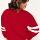 Varsity Striped Detail Crew Neck Plus Sweatshirt