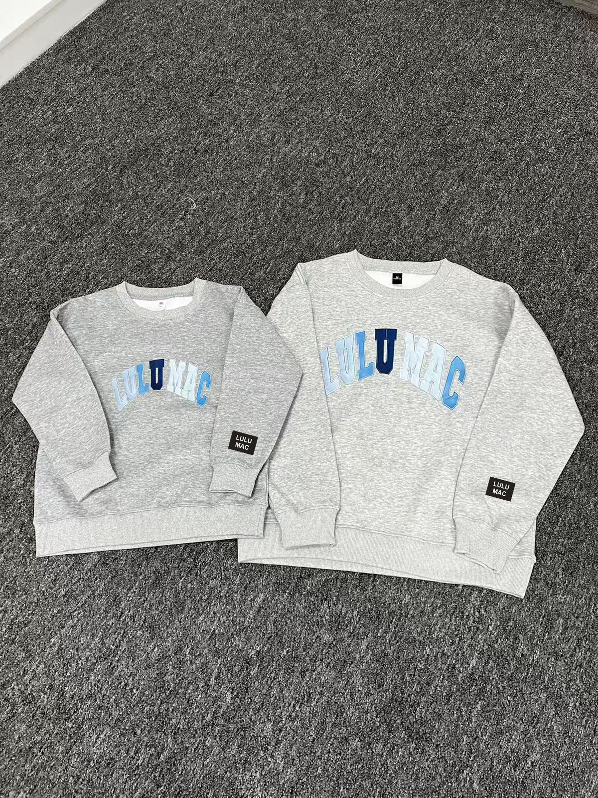 Patchwork Crewneck Sweatshirt Matching Outfits (ADULTS)