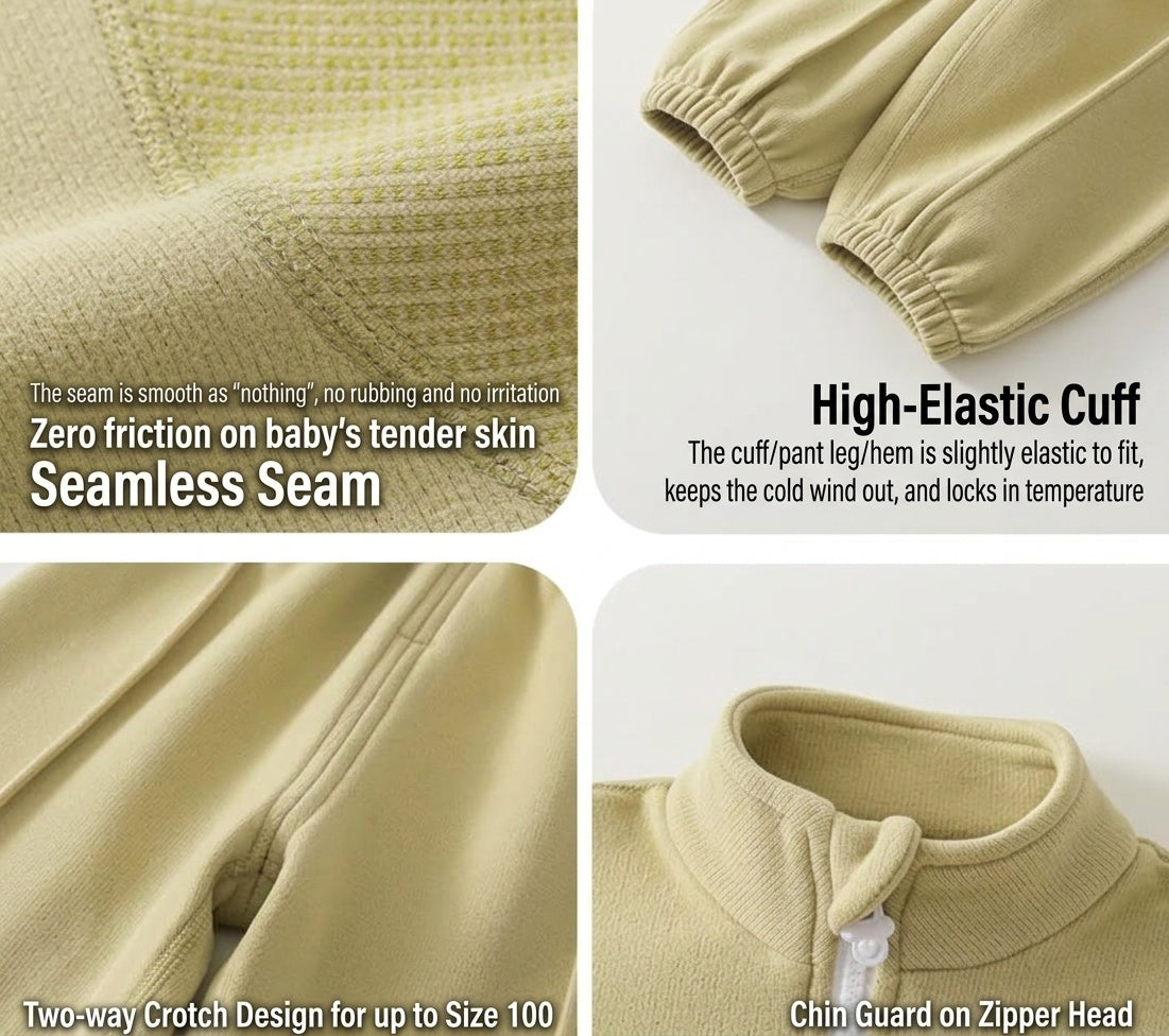 Children's Cozy Half-Zip Fleece Loungewear Set