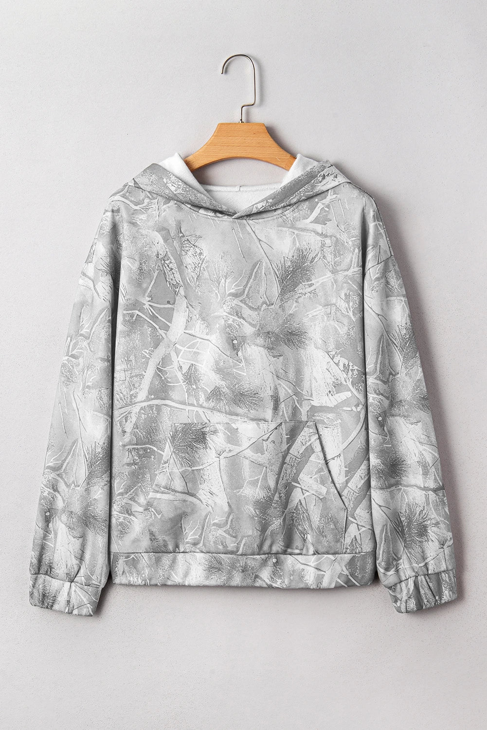 Woodland Print Oversized Sporty Hoodie