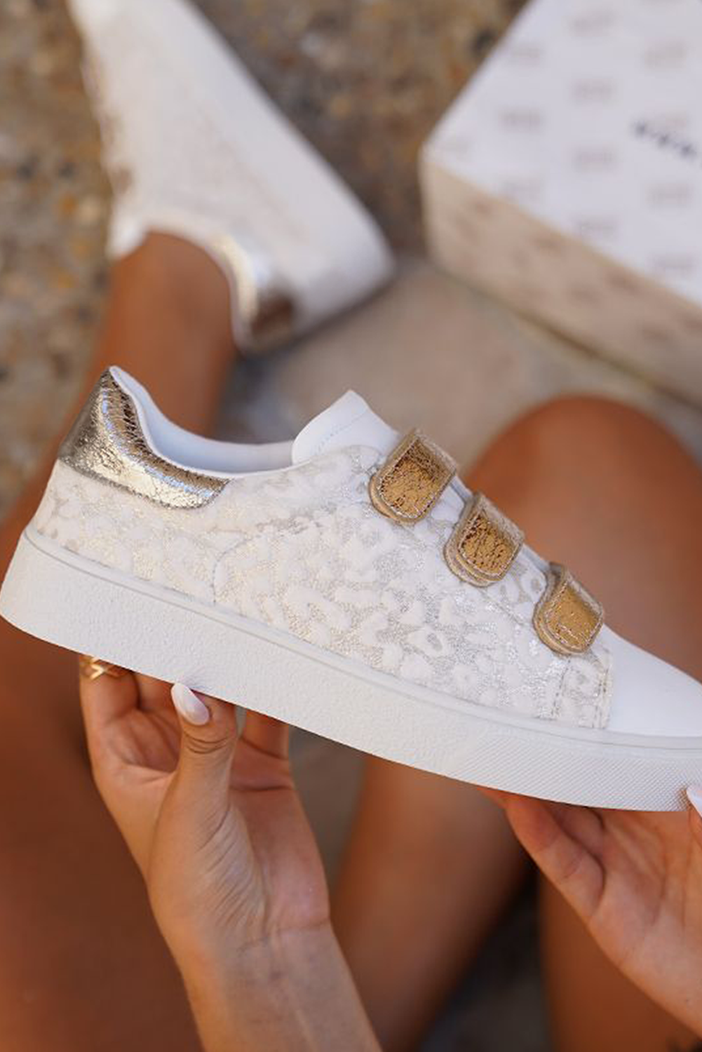Star Patchwork Sequined Lace-up Sneakers