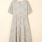 Plus Size Leopard Print Frill Trim Short Sleeve Flared Dress