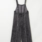 Light Wash Frayed Exposed Seam Wide Leg Denim Overall