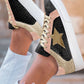 Star Patchwork Sequined Lace-up Sneakers
