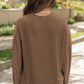 Corded Knit Long Sleeve Top and High Waist Shorts Set