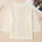 Hollow Out Knit Bracelet Sleeve Drop Shoulder Sweater