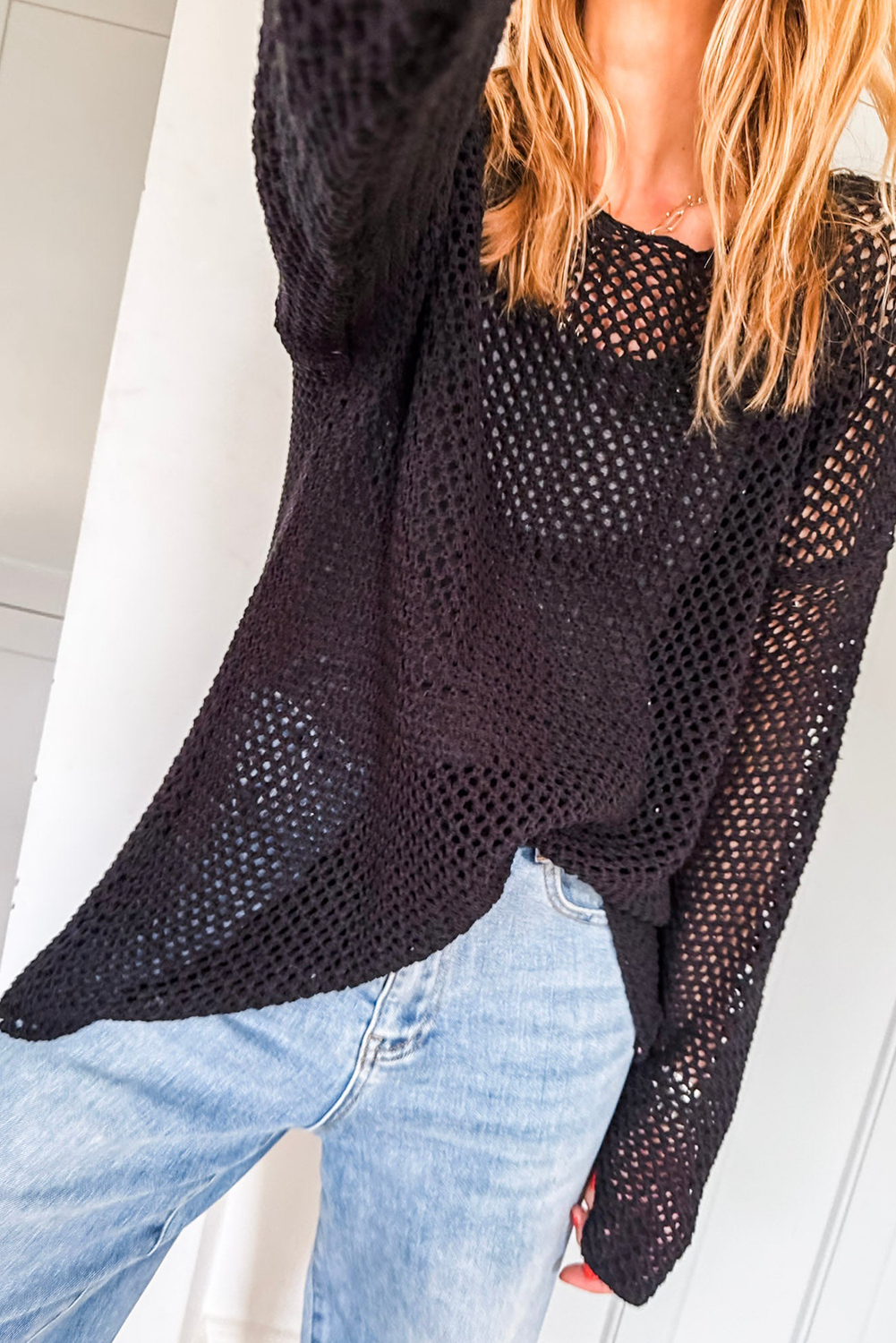 Crochet Hollow-out Jumper Top Sweater