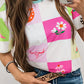 Western Fashion Checker Print Crewneck T Shirt