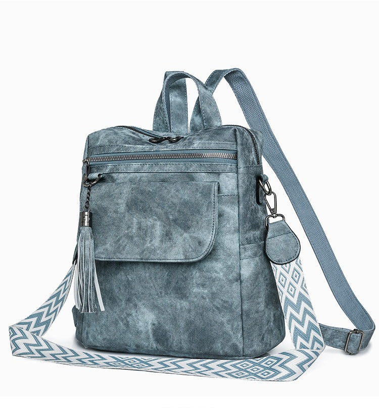 Retro Backpack Large Capacity Vegen Leather Travel Backpack