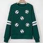 Sequin Patched Graphic Oversized Varsity Sweatshirt