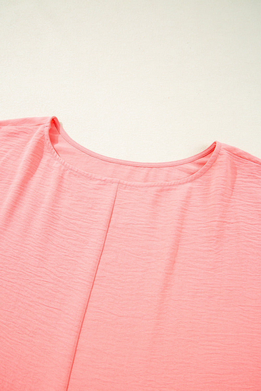 Shirred Cuffs Half Sleeve Plus Size Textured Blouse