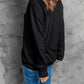 Shimmering Bow Patched Pattern Game Day Sweatshirt