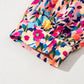 Floral Puff Short Sleeve V Neck Mini Dress