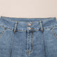 2 Button High Waist Piping Trim Bootcut Jeans