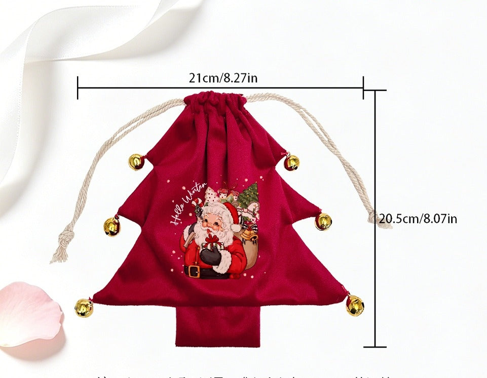 Velvet Christmas Tree Gift Bag – Heat-Transferred Design