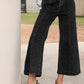Plain Seam Detail Flared Bottom Ankle Length Jeans