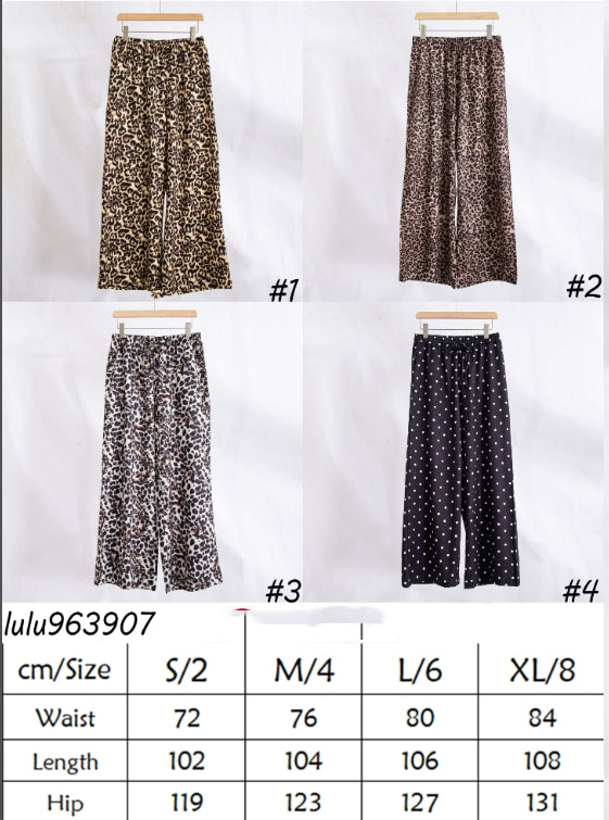 Polk Leopard Print Wide Leg Pants