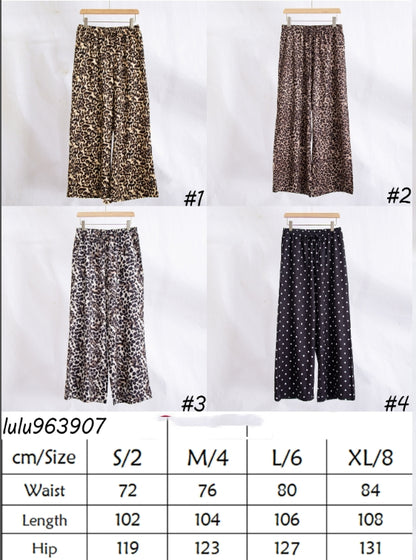 Polk Leopard Print Wide Leg Pants