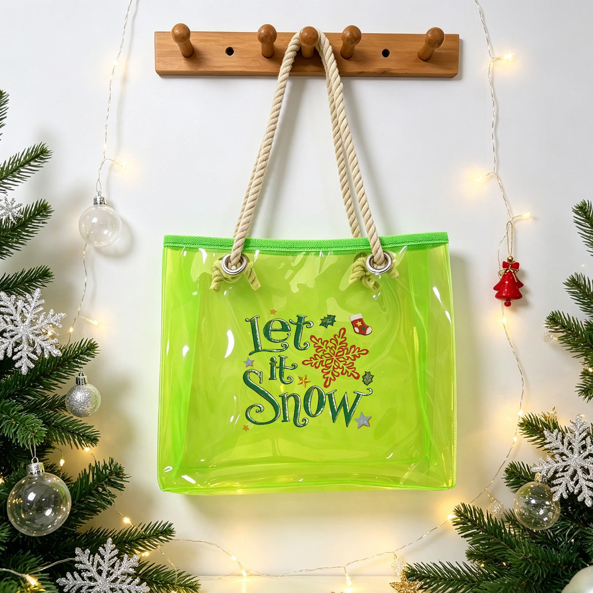Custom Name Clear Purple Beach Tote Bag