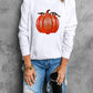 Sequin Pumpkin Patched Casual Pullover Graphic Sweatshirt