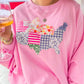 USA Map Patched Graphic Patriotic Sweatshirt