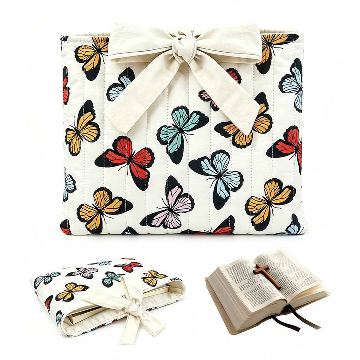 Walk By Faith Bible Cover Bow-tie Drawstring Bag