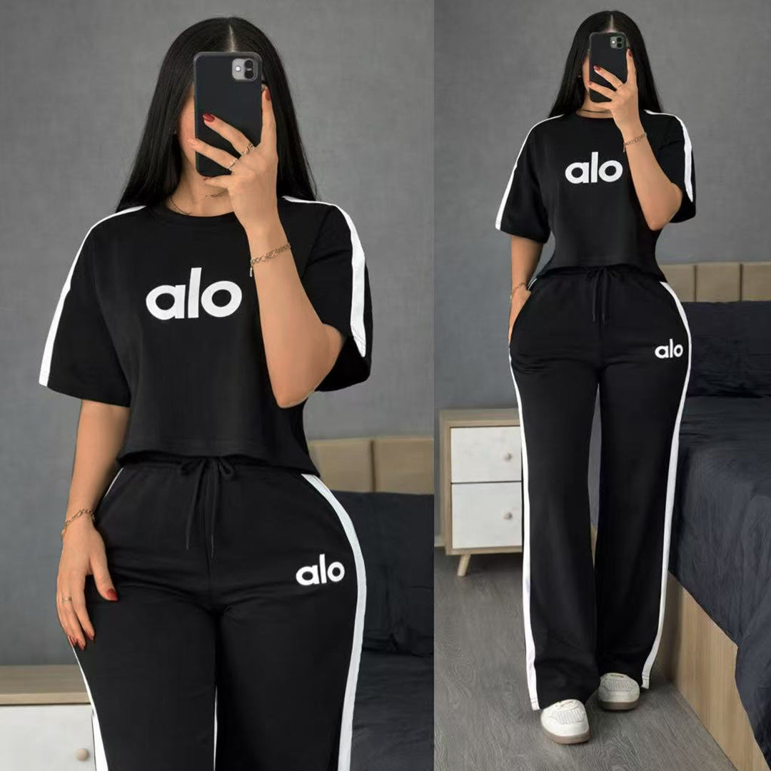 A-Short-sleeve top and long pants two-piece set(Y71637)