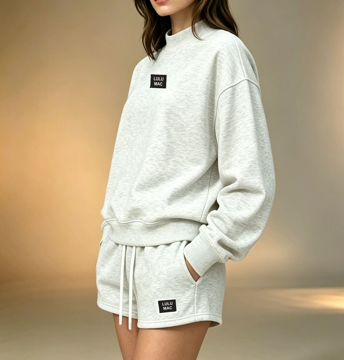 High-neck Top and Shorts Set